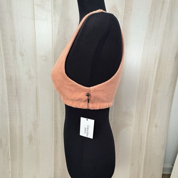 Calvin Klein Jeans Women's Sz M Terry Cloth V-Neck Bralette, Green Or Coral NWT - Picture 9 of 16